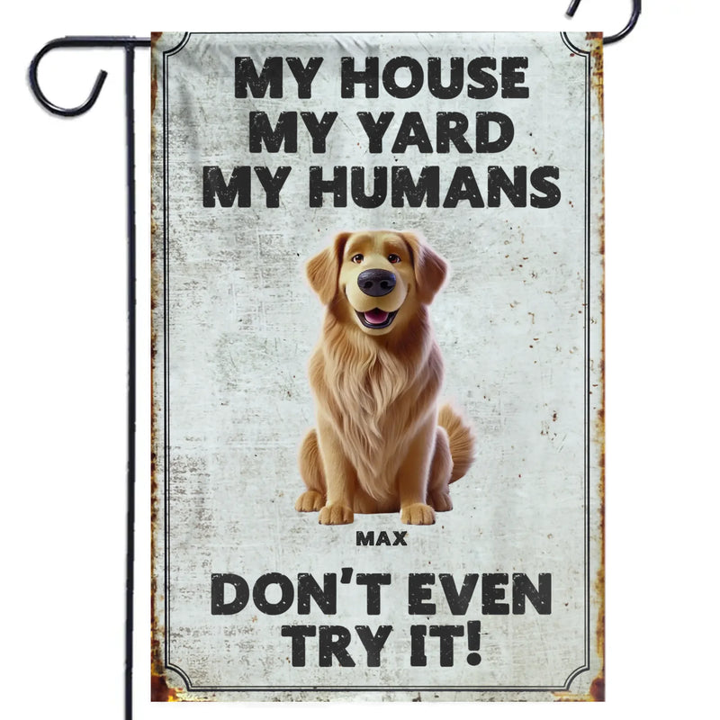Custom Pet Name Funny Dog Lover Gifts - Personalized Flag