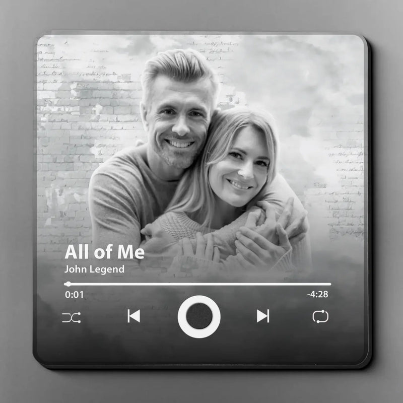 Custom Photo I Know What True Love Is Because Of You - Couple Personalized Custom Music Fridge Magnet That Can Play Songs - Gift For Husband Wife, Anniversary