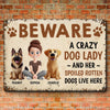 A Fun Way To Show Off Your Crazy Dog Lady Vibes - Dog Personalized Custom Home Decor Metal Sign - House Warming Gift For Pet Owners, Pet Lovers