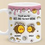 Custom Name Bee Mom Gifts for Mother's Day - Personalized Mugs