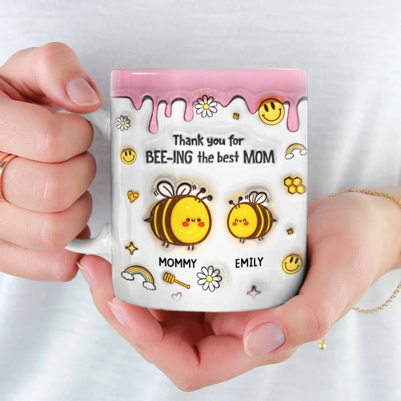 Custom Name Bee Mom Gifts for Mother's Day - Personalized Mugs