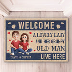 Custom Name Funny Couple Welcome Decor - Personalized Doormat