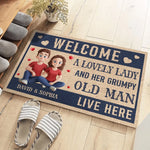 Custom Name Funny Couple Welcome Decor - Personalized Doormat