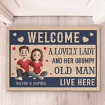Custom Name Funny Couple Welcome Decor - Personalized Doormat