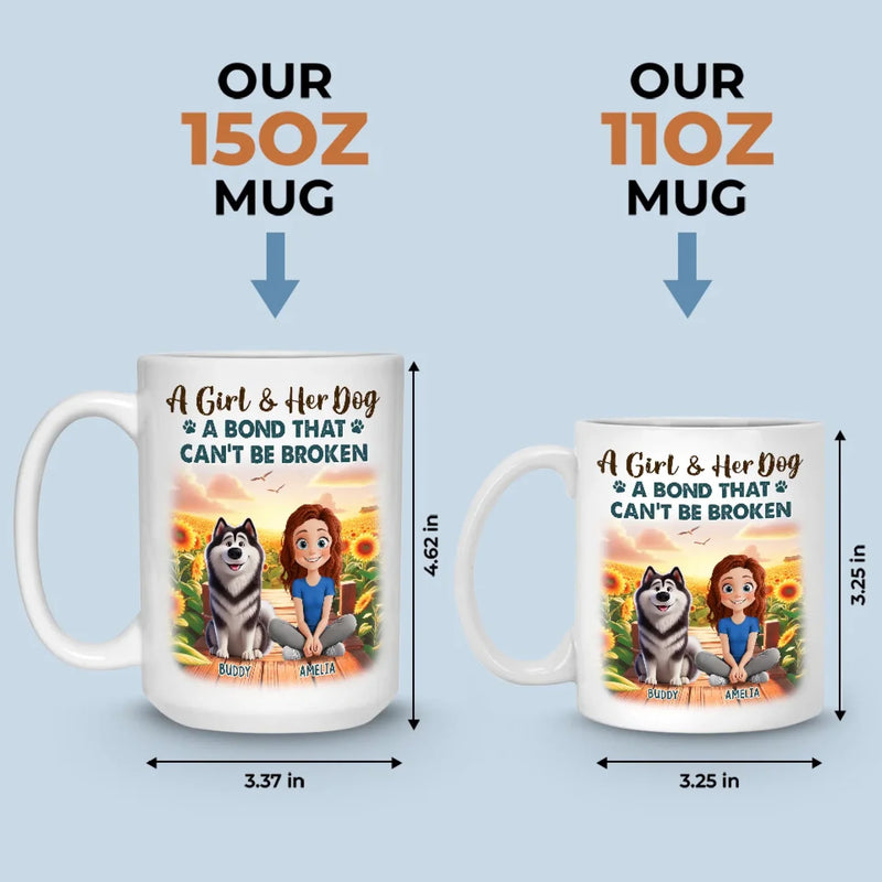Custom Name Girl and Dog Gifts - Personalized Mugs