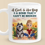 Custom Name Girl and Dog Gifts - Personalized Mugs