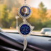 Custom Photo In My Heart, We Never Say Goodbye - Memorial Personalized Custom Metal Car Hanging Ornament With Charm - Sympathy Gift For Family Members