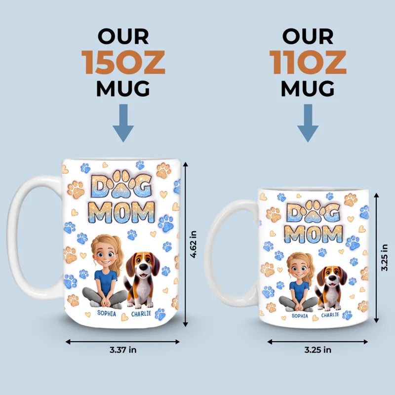 Custom Name Dog Mom Gifts for Women - Personalized Mugs