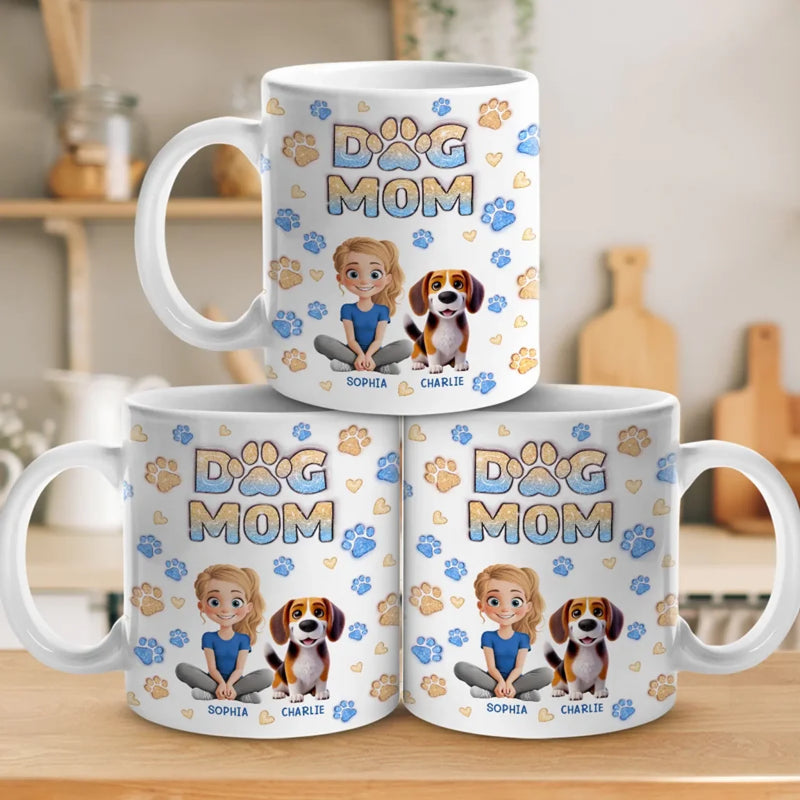 Custom Name Dog Mom Gifts for Women - Personalized Mugs