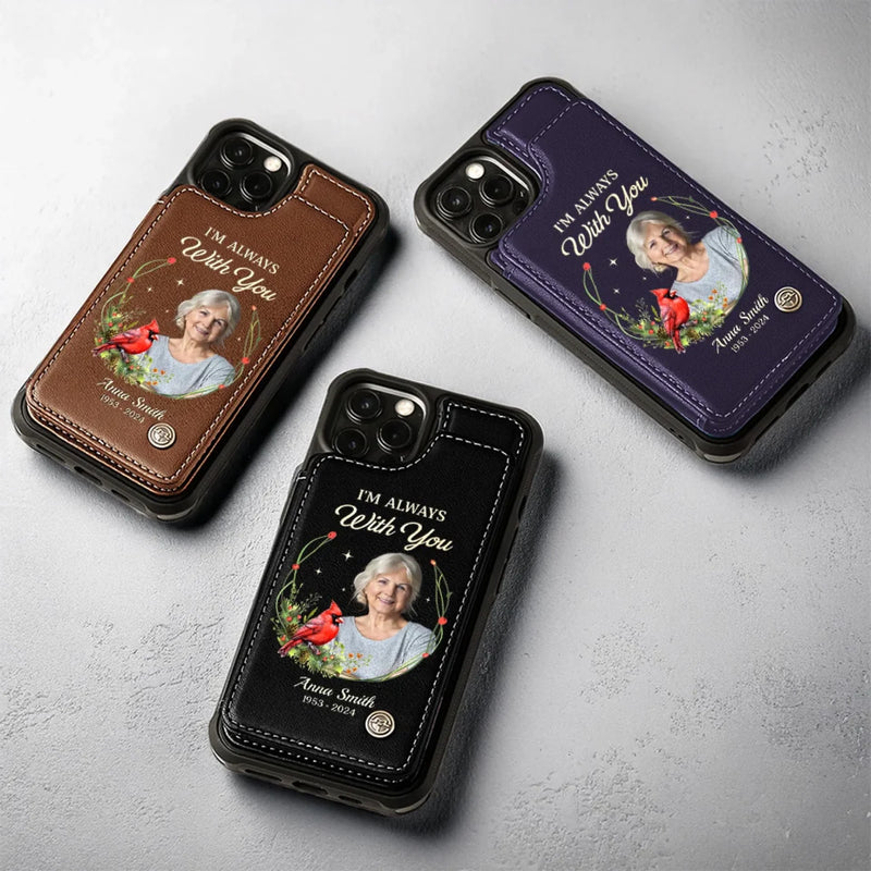 Custom Photo Parted For Now, But Not Forever - Memorial Personalized Custom Leather Flip Wallet Phone Case - Sympathy Gift For Family Members