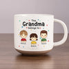 Because Every Grandma Deserves A Little Extra Love - Family Personalized Custom Printed Pottery Mug - Gift For Mom, Grandma