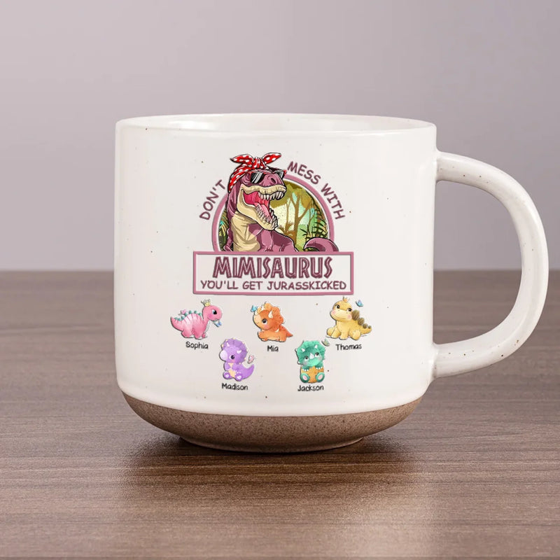 Because Her Love Only Grows Stronger With Time - Family Personalized Custom Printed Pottery Mug - Gift For Mom, Grandma