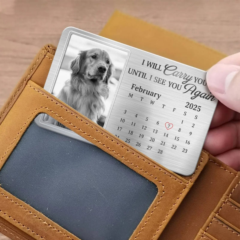 Custom Pet Photo Memorial Gifts for Dog Lovers - Personalized Aluminum Wallet Card