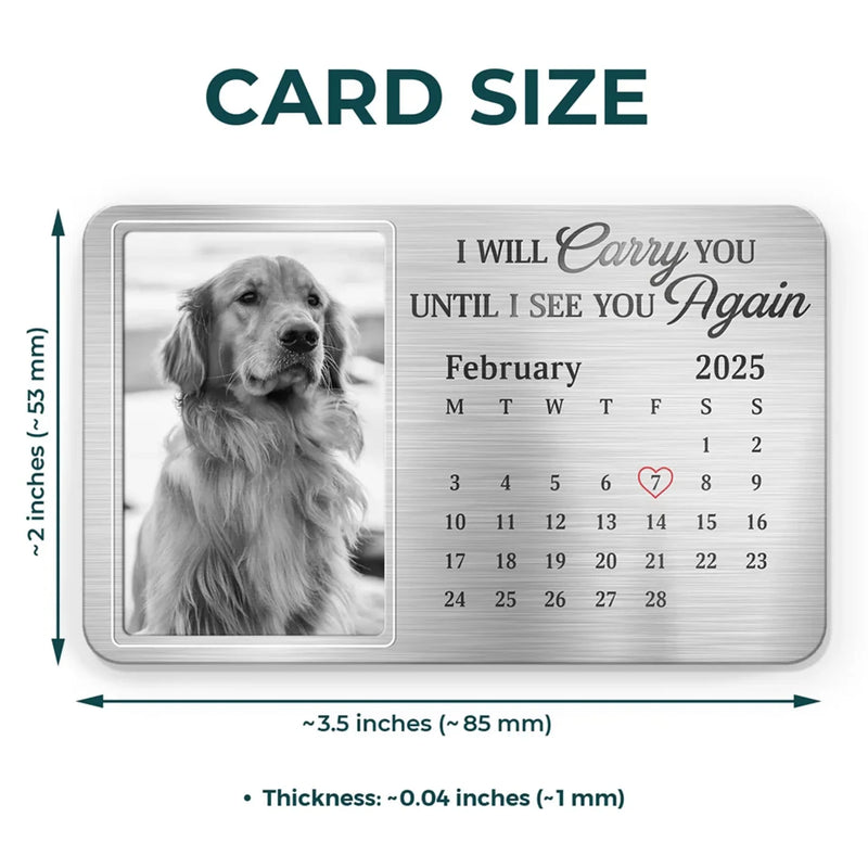 Custom Pet Photo Memorial Gifts for Dog Lovers - Personalized Aluminum Wallet Card