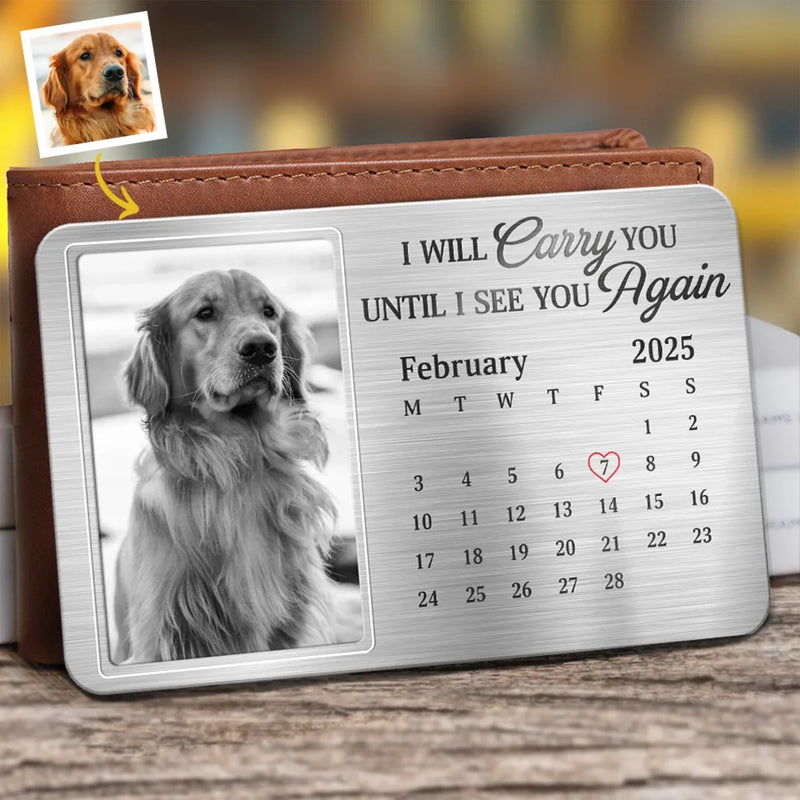 Custom Pet Photo Memorial Gifts for Dog Lovers - Personalized Aluminum Wallet Card
