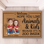 Custom Name Funny Animals and Kids Gifts for Families - Personalized Doormat