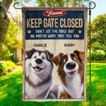 Custom Name Funny Dog Gate Sign Gifts for Dog Lovers - Personalized Flag