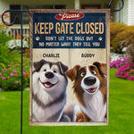Custom Name Funny Dog Gate Sign Gifts for Dog Lovers - Personalized Flag