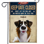 Custom Name Funny Dog Gate Sign Gifts for Dog Lovers - Personalized Flag