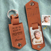 Custom Photo Mommy Is My Forever Hero - Family Personalized Custom Engraved Leather Keychain - Mother's Day, Baby Shower Gift, Gift For First Mom