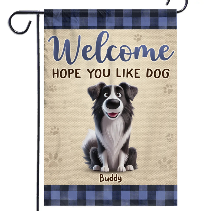 Custom Name Dog Lover Welcome Decor - Personalized Flag