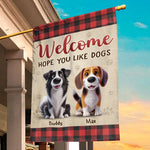 Custom Name Dog Lover Welcome Decor - Personalized Flag