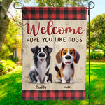 Custom Name Dog Lover Welcome Decor - Personalized Flag