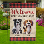 Custom Name Dog Lover Welcome Decor - Personalized Flag