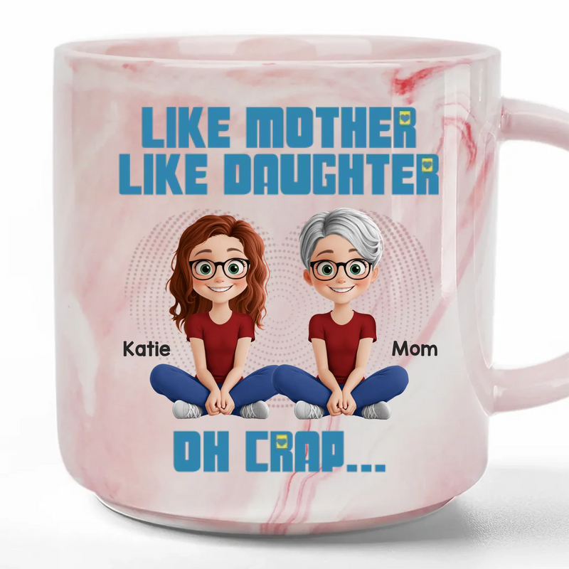 Custom Name Funny Mother Daughter Gifts - Personalized Marble Mug
