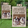Beware Spoiled Rotten Dog Lives Here - Dog Personalized Custom Flag - Gift For Pet Owners, Pet Lovers