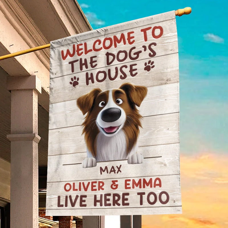 Custom Name Dog's House Gifts for Dog Lovers - Personalized Flag