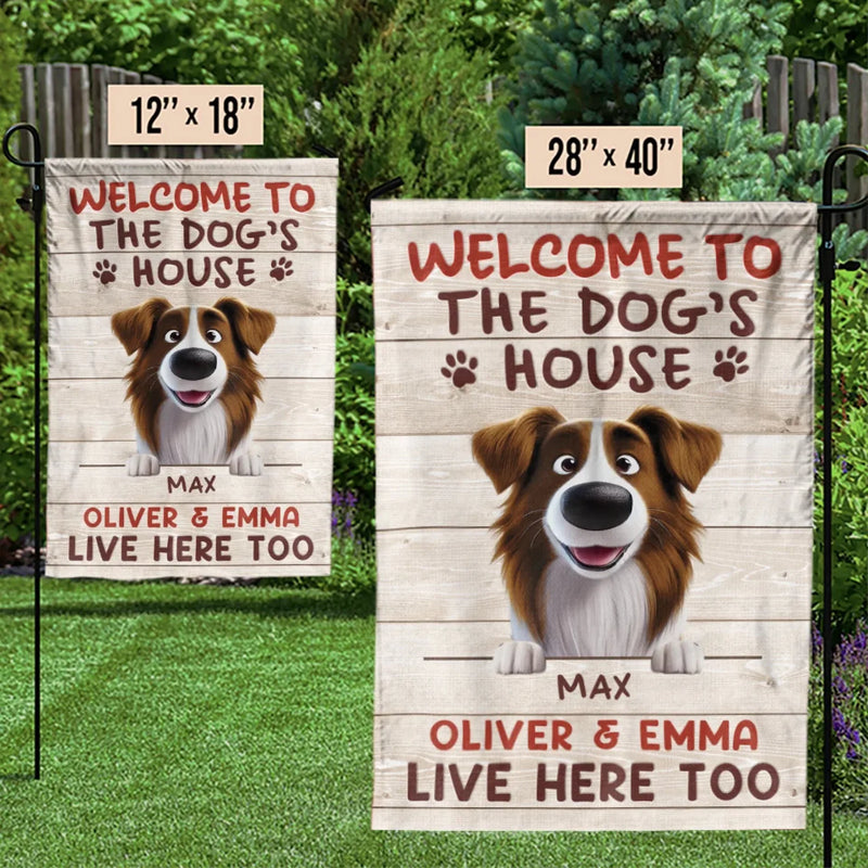 Custom Name Dog's House Gifts for Dog Lovers - Personalized Flag