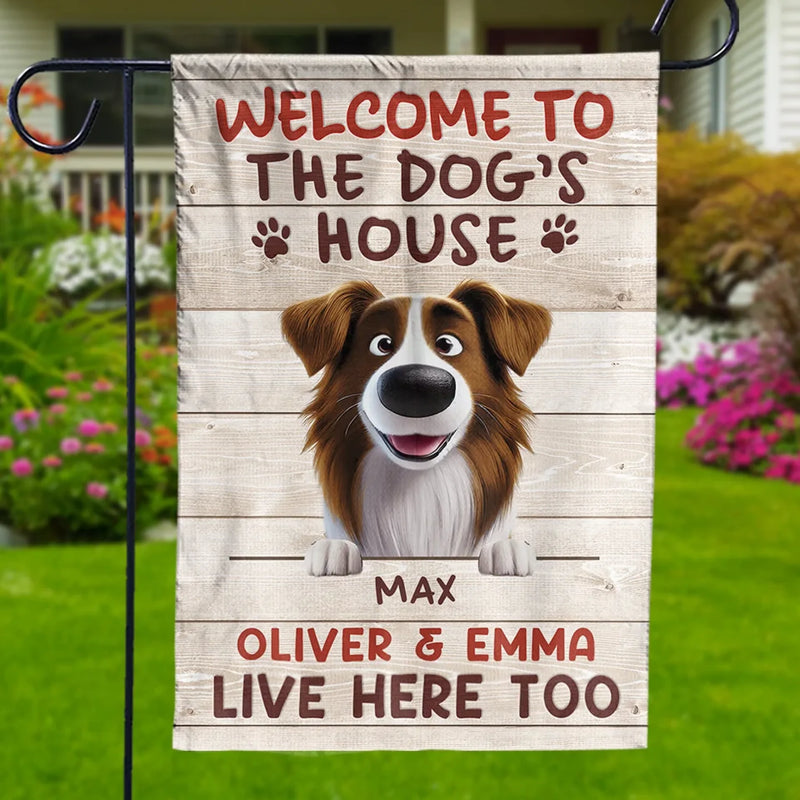 Custom Name Dog's House Gifts for Dog Lovers - Personalized Flag