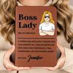 Custom Name Boss Lady Gifts for Women - Personalized Leather Journal