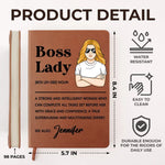 Custom Name Boss Lady Gifts for Women - Personalized Leather Journal