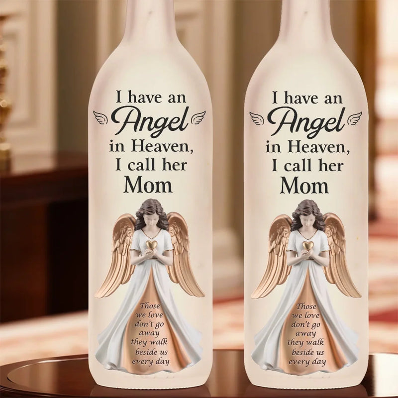 Gone But Never Forgotten - Memorial Personalized Custom Bottle Lamp - Sympathy Gift For Family Members