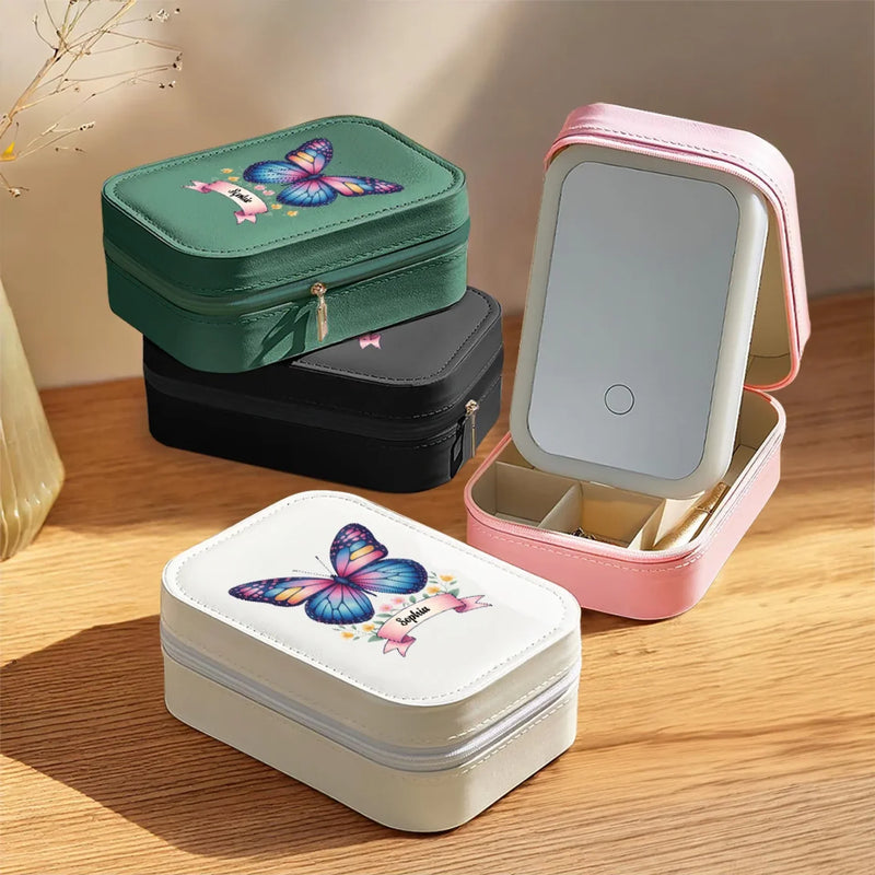 Custom Name Butterfly Makeup Gifts - Personalized Makeup Box