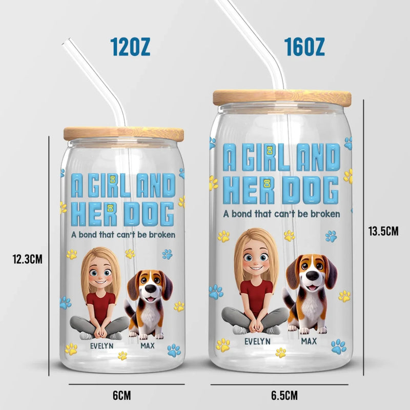 Best Friends Furever - Dog Personalized Custom Glass Cup, Iced Coffee Cup -  Gift For Pet Owners, Pet Lovers