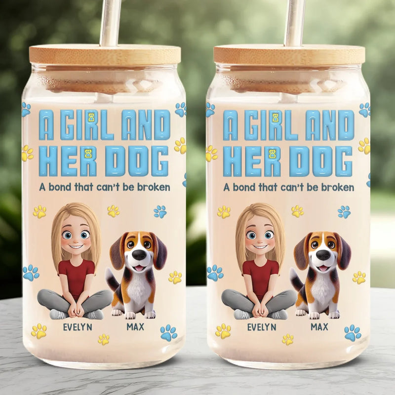 Best Friends Furever - Dog Personalized Custom Glass Cup, Iced Coffee Cup -  Gift For Pet Owners, Pet Lovers