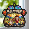 Fur, Love, And A Best Friend For Life - Dog Personalized Window Hanging Suncatcher Ornament - Gift For Pet Owners, Pet Lovers