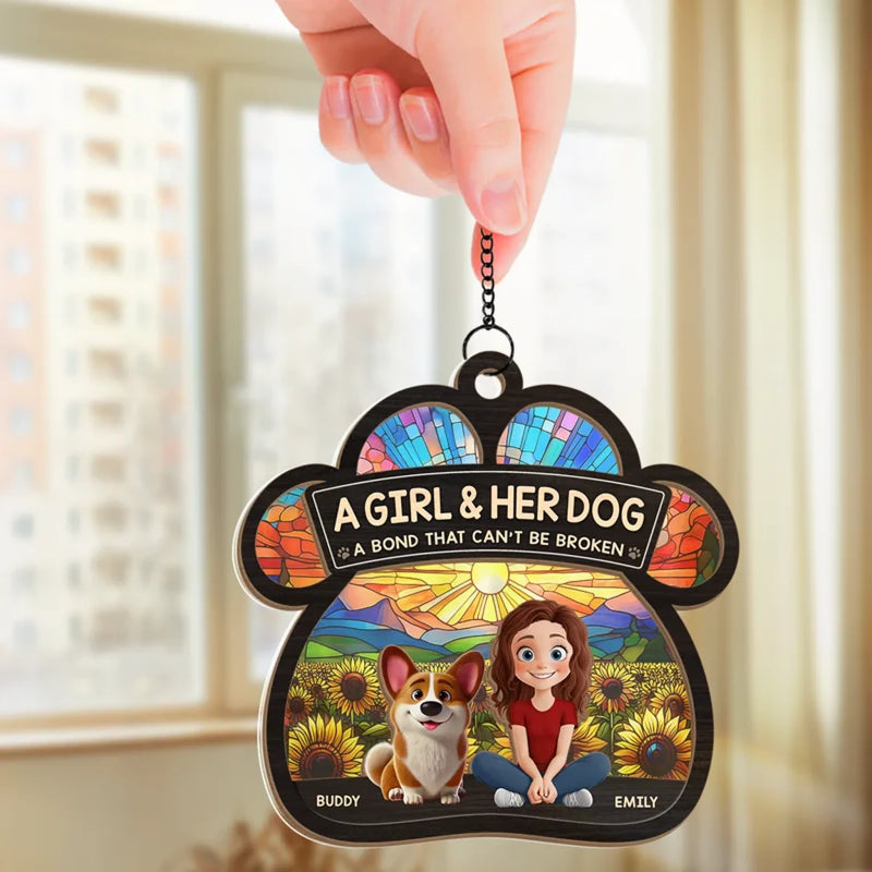 Fur, Love, And A Best Friend For Life - Dog Personalized Window Hanging Suncatcher Ornament - Gift For Pet Owners, Pet Lovers