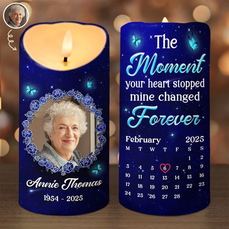 Custom Photo Though Absent, You Remain Ever Near - Memorial Personalized Custom LED Candle - Sympathy Gift For Family Members