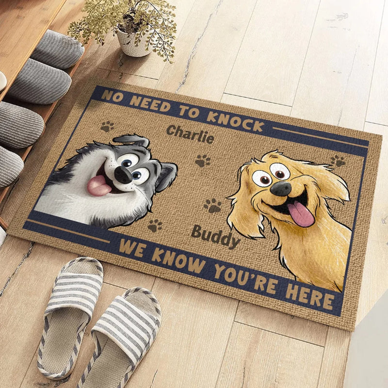 Our Security System Runs On Treats - Dog Personalized Custom Home Decor Decorative Mat - House Warming Gift For Pet Owners, Pet Lovers