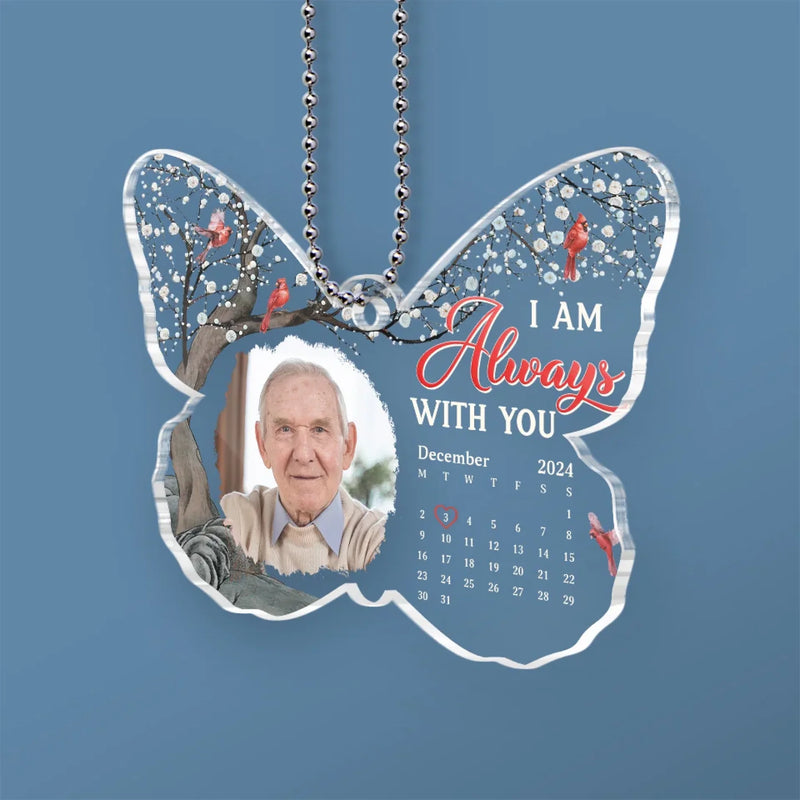 Custom Photo A Love So Strong Never Truly Leaves - Memorial Personalized Custom Car Ornament - Acrylic Custom Shaped - Sympathy Gift For Family Members