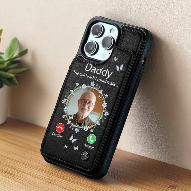 Custom Photo Memorial Gifts for Dad - Personalized Wallet Phone Case