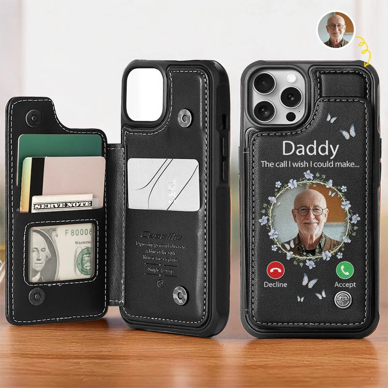 Custom Photo You Are Always In My Mind - Memorial Personalized Custom Leather Flip Wallet Phone Case - Sympathy Gift For Family Members