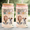 Proud Dog Mom For Life - Dog & Cat Personalized Custom Glass Cup, Iced Coffee Cup -  Gift For Pet Owners, Pet Lovers