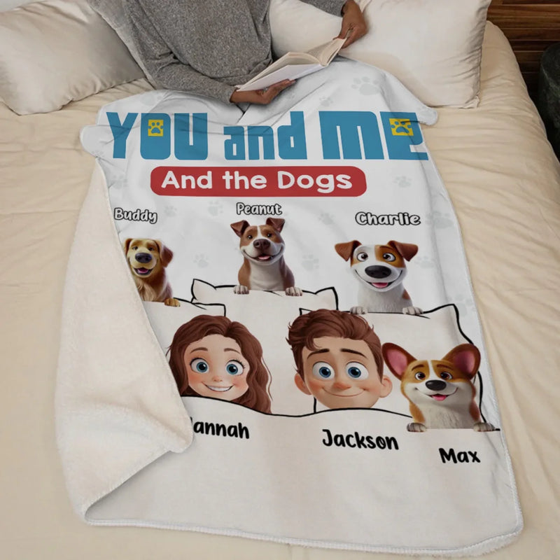 Just Us And The Paws We Love - Dog Personalized Custom Blanket - Gift For Pet Owners, Pet Lovers
