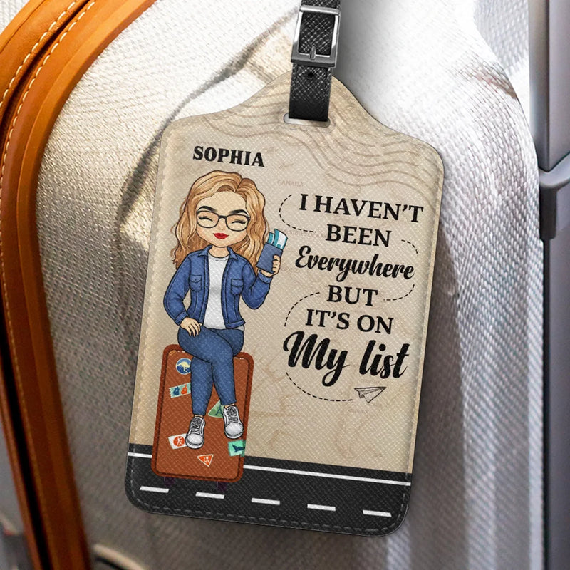 Travel Far, Live Fully - Travel Personalized Custom Luggage Tag - Holiday Vacation Gift, Gift For Adventure Travel Lovers