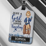 Custom Name Traveling Girl Gifts for Women - Personalized Luggage Tag